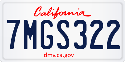 CA license plate 7MGS322