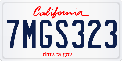 CA license plate 7MGS323