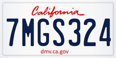 CA license plate 7MGS324