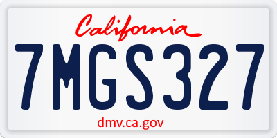 CA license plate 7MGS327