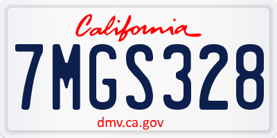 CA license plate 7MGS328