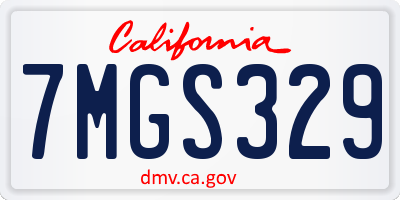CA license plate 7MGS329
