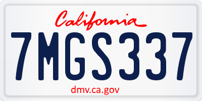 CA license plate 7MGS337