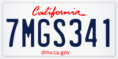 CA license plate 7MGS341