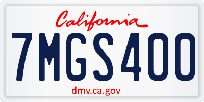 CA license plate 7MGS400
