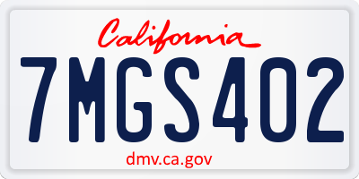 CA license plate 7MGS402