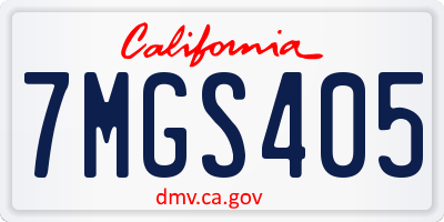 CA license plate 7MGS405
