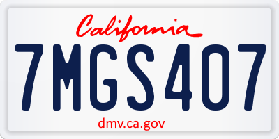 CA license plate 7MGS407