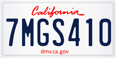 CA license plate 7MGS410