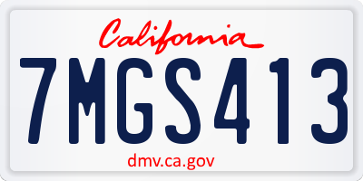 CA license plate 7MGS413