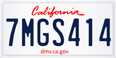 CA license plate 7MGS414