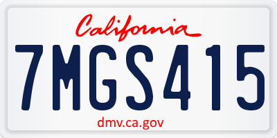 CA license plate 7MGS415