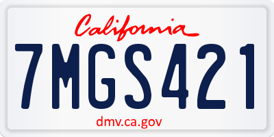 CA license plate 7MGS421