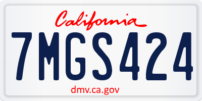 CA license plate 7MGS424