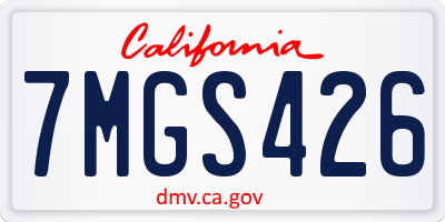 CA license plate 7MGS426