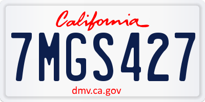 CA license plate 7MGS427