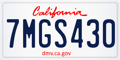 CA license plate 7MGS430