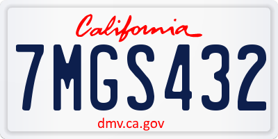 CA license plate 7MGS432