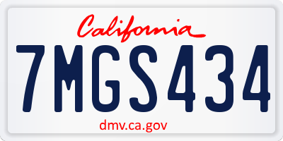 CA license plate 7MGS434