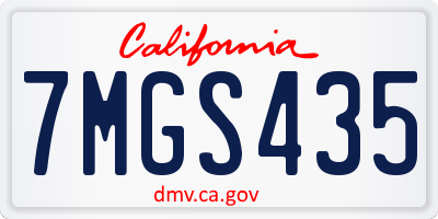 CA license plate 7MGS435