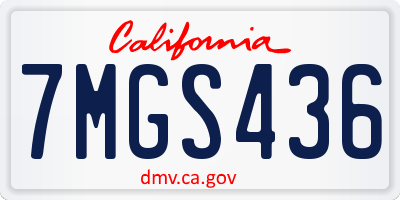 CA license plate 7MGS436