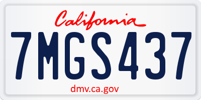CA license plate 7MGS437