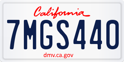 CA license plate 7MGS440