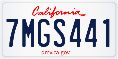 CA license plate 7MGS441