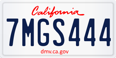 CA license plate 7MGS444