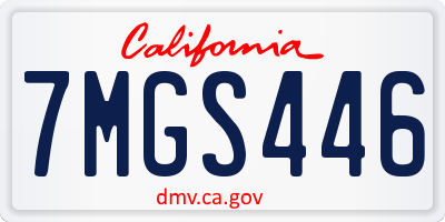 CA license plate 7MGS446