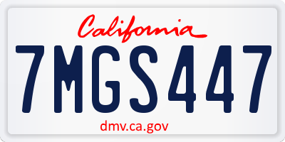 CA license plate 7MGS447
