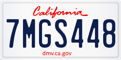 CA license plate 7MGS448