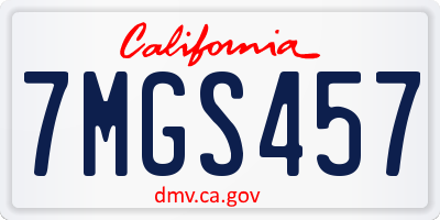 CA license plate 7MGS457
