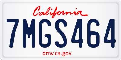 CA license plate 7MGS464