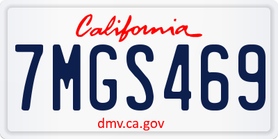 CA license plate 7MGS469