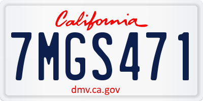 CA license plate 7MGS471