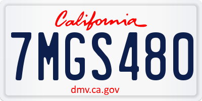 CA license plate 7MGS480