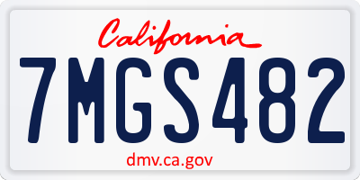 CA license plate 7MGS482
