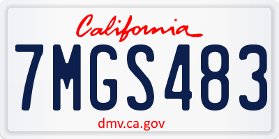 CA license plate 7MGS483