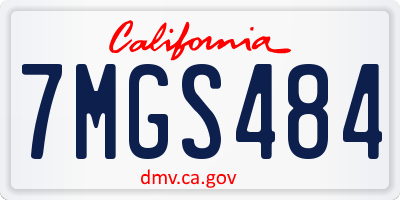 CA license plate 7MGS484