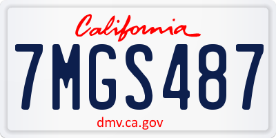 CA license plate 7MGS487