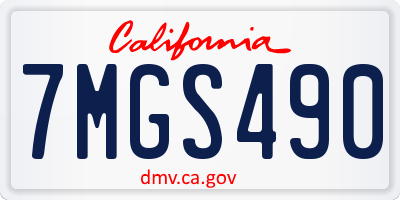 CA license plate 7MGS490