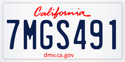 CA license plate 7MGS491