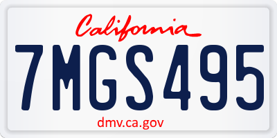 CA license plate 7MGS495