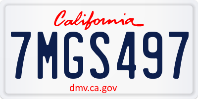 CA license plate 7MGS497