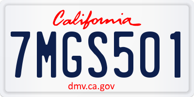 CA license plate 7MGS501