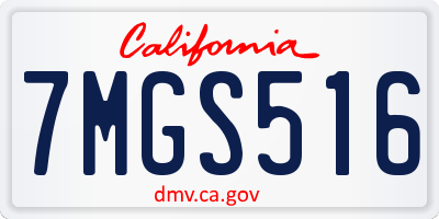 CA license plate 7MGS516
