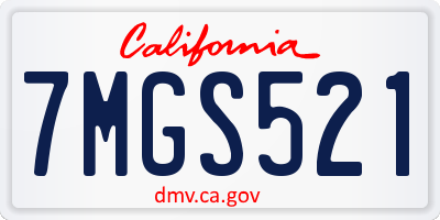 CA license plate 7MGS521