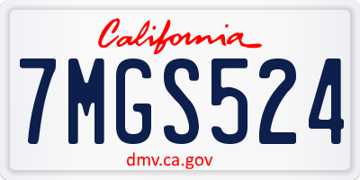 CA license plate 7MGS524