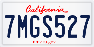 CA license plate 7MGS527